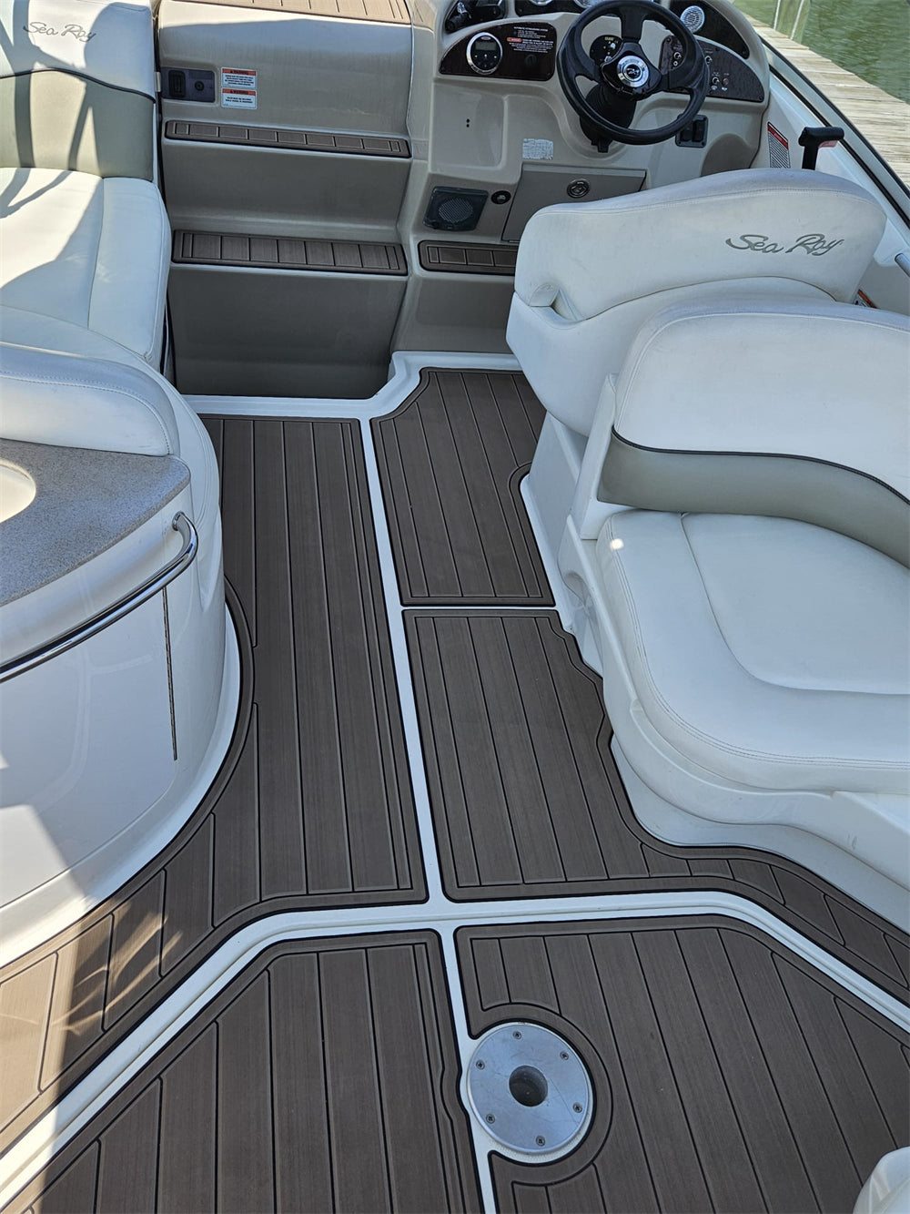 2007 Sea Ray 260 Sundancer Swim Platform Cockpit Bow Pad Boat EVA Foam Faux Teak Deck Floor Mat SeaDek MarineMat Gatorstep Style Self Adhesive