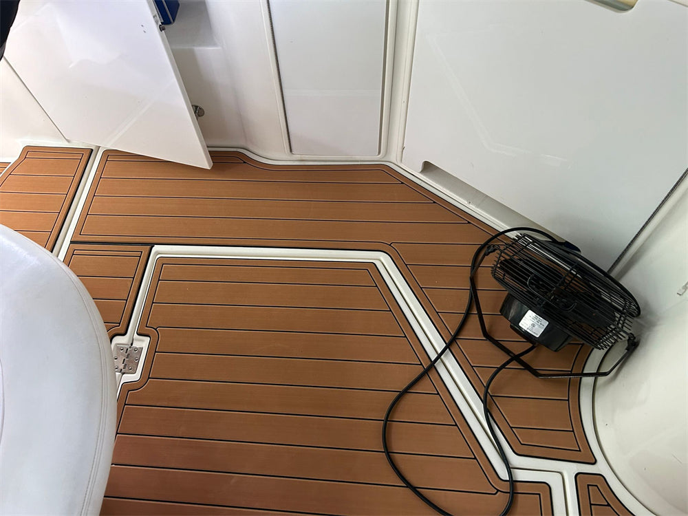 1998-2002 Cruisers Yachts 3870 Swim Platform Cockpit Pad Boat EVA Teak Floor Mat SeaDek MarineMat Gatorstep Style Self Adhesive