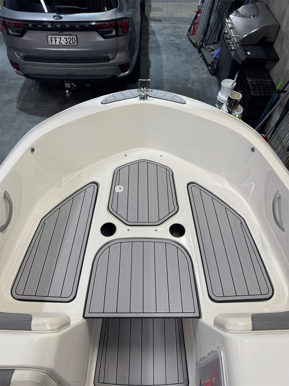 2016 Bayliner Element XL Swim Platform Cockpit Boat Pad EVA Foam Faux Teak Deck Floor Mat SeaDek MarineMat Gatorstep Style Self Adhesive
