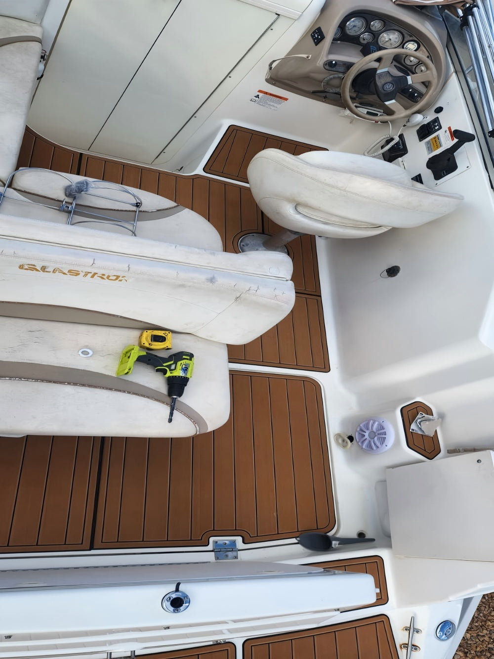 2002 Glastron 249 Cockpit Pad Boat EVA Floor Foam Faux Teak Deck Floor Mat SeaDek Gatorstep Style Self Adhesive