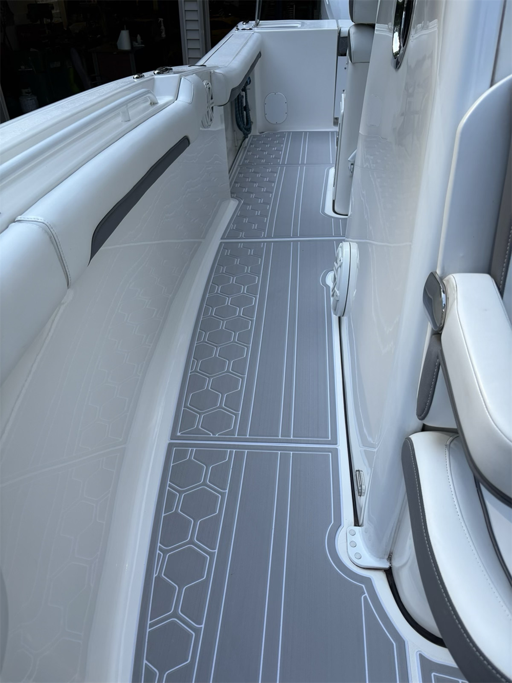 2016 Tidewater 280CC Swim Platform Cockpit Boat EVA Teak Floor Mat Seadek MarineMat Style Self Adhesive