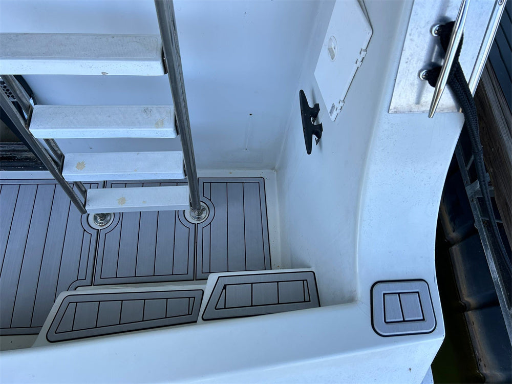 1992 Bluewater 48 Swim Platform Pad Boat EVA Foam Faux Teak Deck Flooring Mat Seadek MarineMat Gatorstep Style Self Adhesive