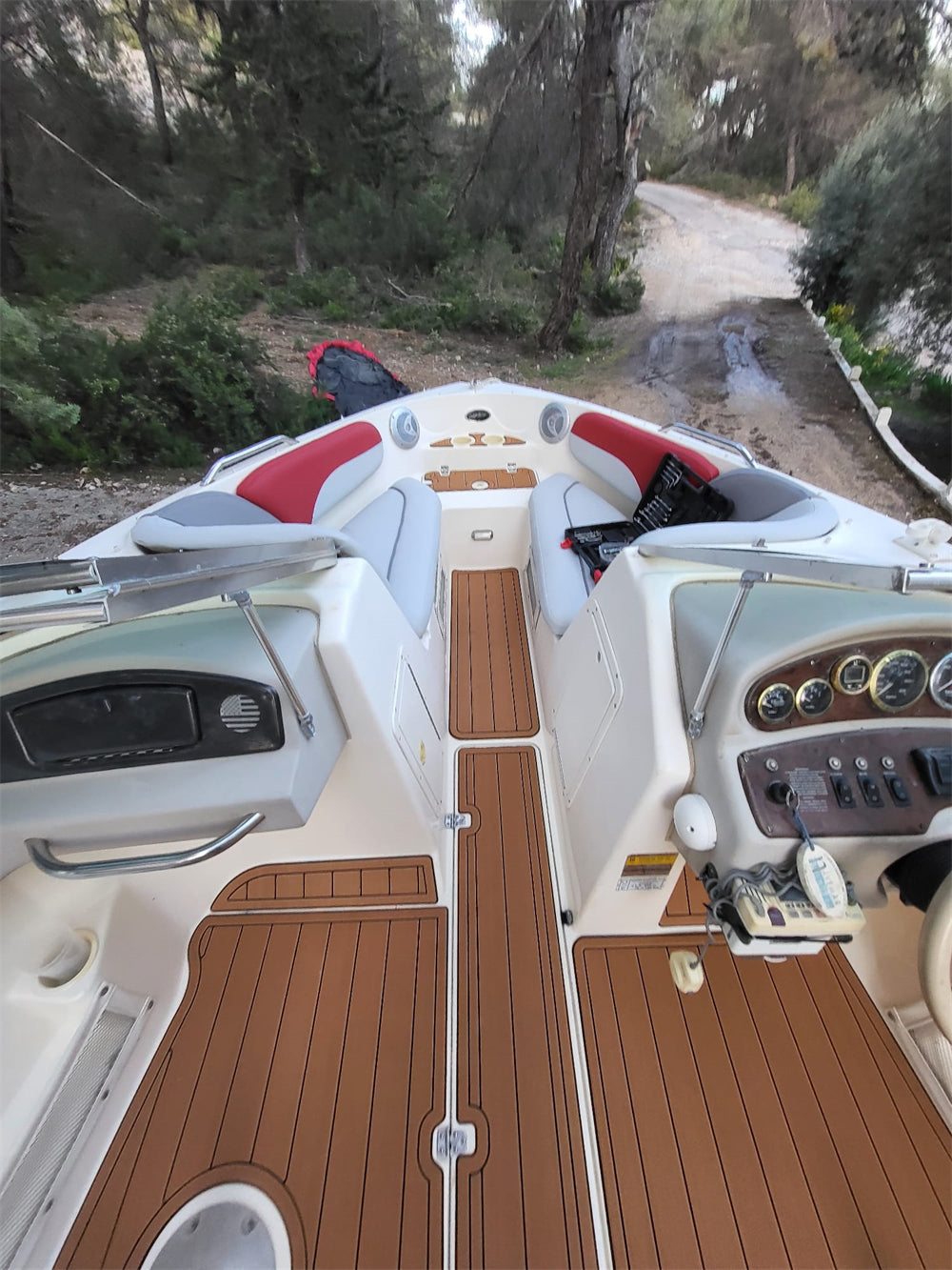 2003 Rinker Captiva 212 Swim Step Cockpit Boat EVA Faux Foam Teak Deck Floor Pad SeaDek MarineMat Gatorstep Style Self Adhesive