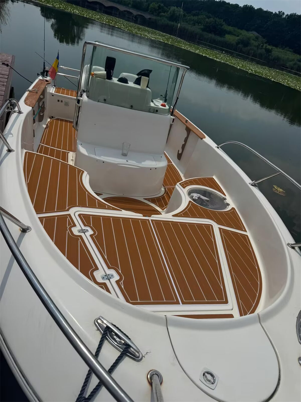 2001 Sessa Key Largo 21 Swim Platform Cockpit Boat EVA Foam Faux Teak Deck Floor Mat Seadek MarineMat Style Self Adhesive