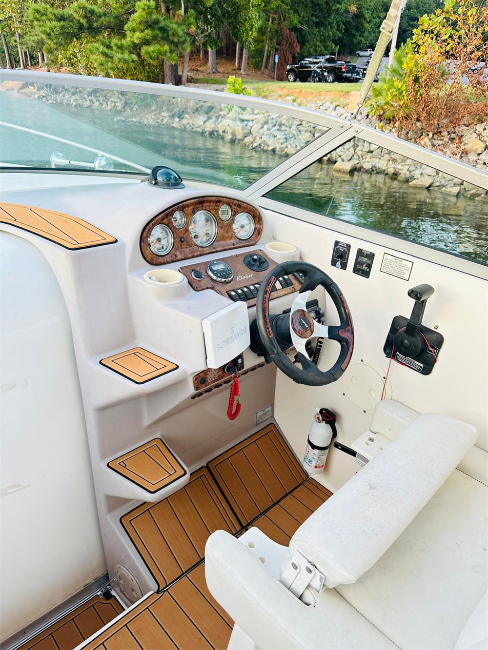 2005 Rinker Fiesta Vee 270 Swim Platform Cockpit Pad Boat EVA Foam Faux Teak Deck Floor Mat SeaDek Gatorstep Style Self Adhesive