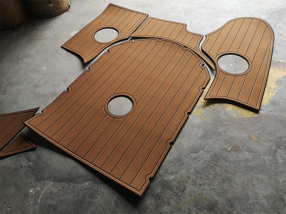 2004 Rinker 232 Swim Platform Cockpit Pad Boat EVA Foam Faux Teak Deck Floor Mat SeaDek MarineMat Gatorstep Style Self Adhesive