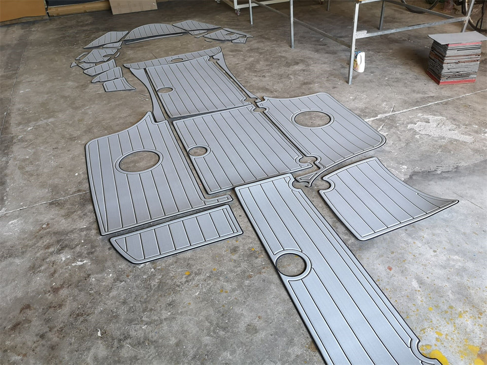 2008 Azure 298 Swim Platform Cockpit Pad Boat EVA Foam Faux Teak Deck Floor Mat SeaDek MarineMat Gatorstep Style Self Adhesive