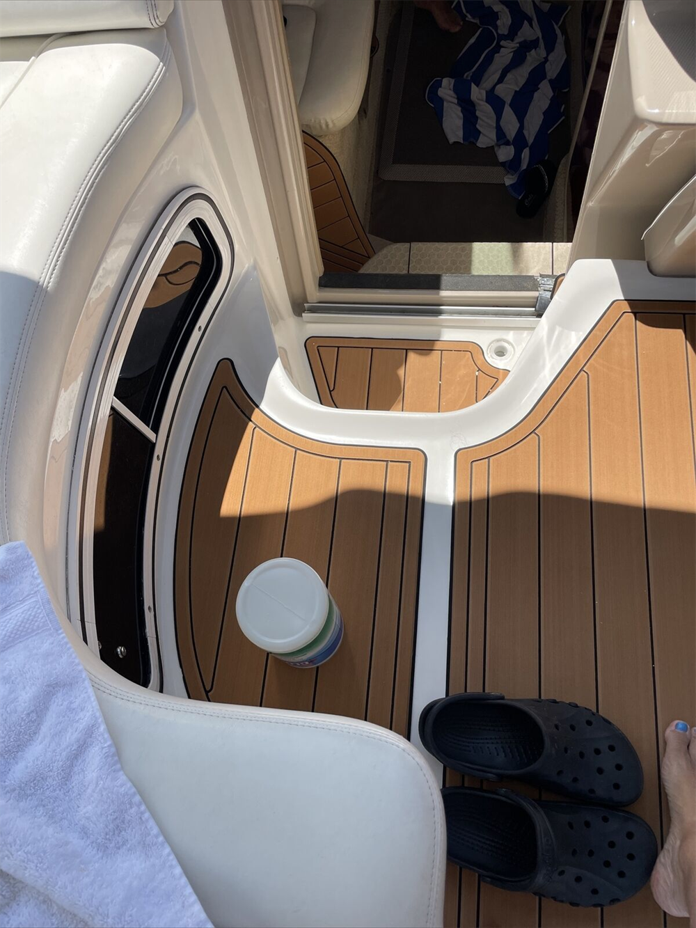 2008 Sea Ray 280 Sundancer Cabin Pad Boat EVA Foam Faux Teak Floor Mat SeaDek MarineMat Gatorstep Style Self Adhesive