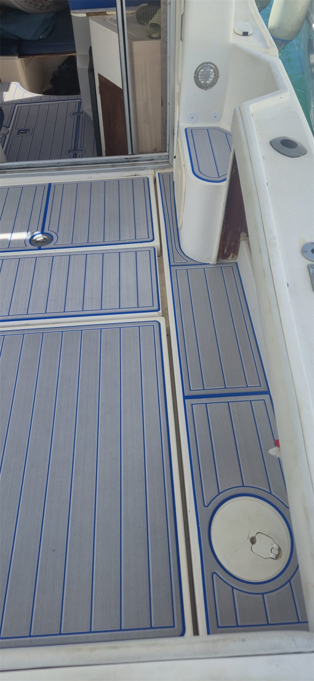 1998 Rio 800 Cabin Fish Swim Platform Cockpit Cabin Boat EVA Foam Faux Teak Deck Floor Mat Seadek MarineMat Gatorstep Style Self Adhesive