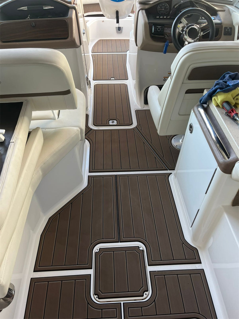 2013 Cobalt A28 Swim Platform Cockpit Pad Boat EVA Foam Teak Deck Floor Mat Seadek Gatorstep Style Self Adhesive
