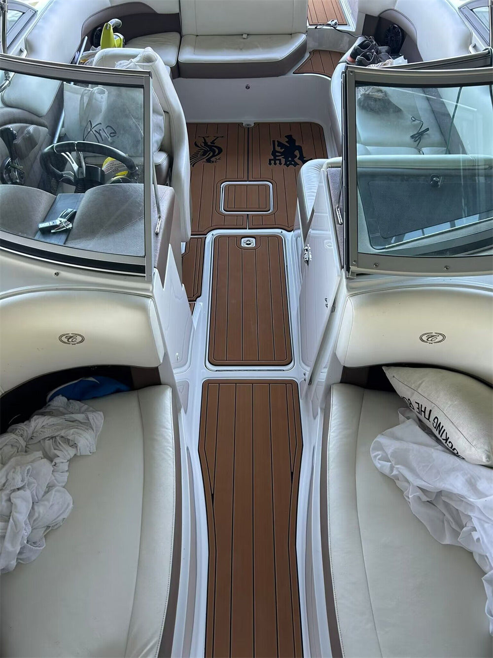 2013 Cobalt 220 Swim Platform Cockpit Bow Pad Boat EVA Teak Deck Flooring Mat SeaDek MarineMat Gatorstep Style Self Adhesive