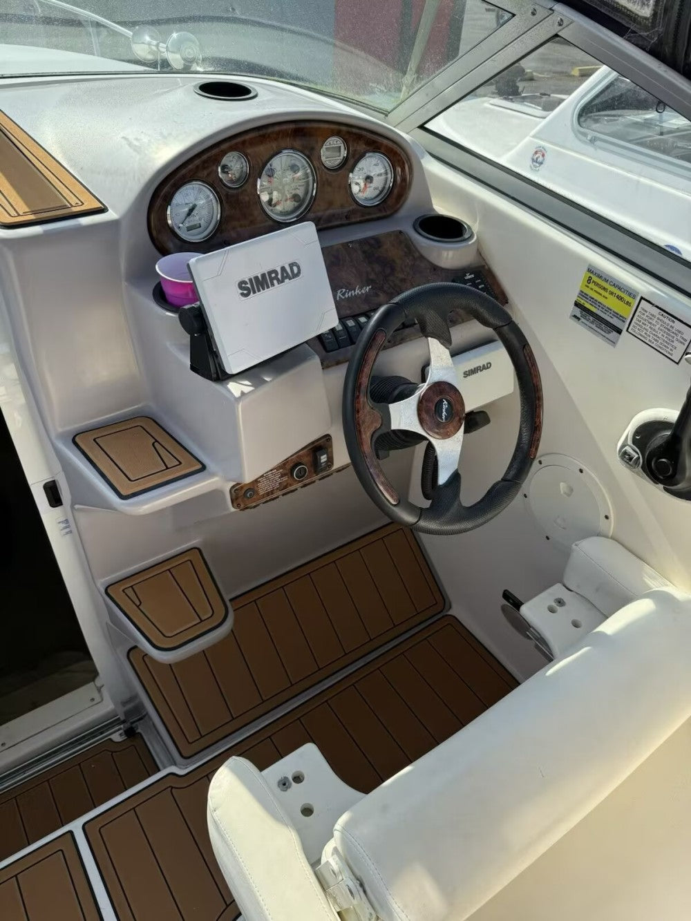 2002 Rinker 250 Fiesta Vee Swim Platform Cockpit Pad Boat EVA Foam Faux Teak Deck Floor Mat SeaDek MarineMat Gatorstep Style Self Adhesive