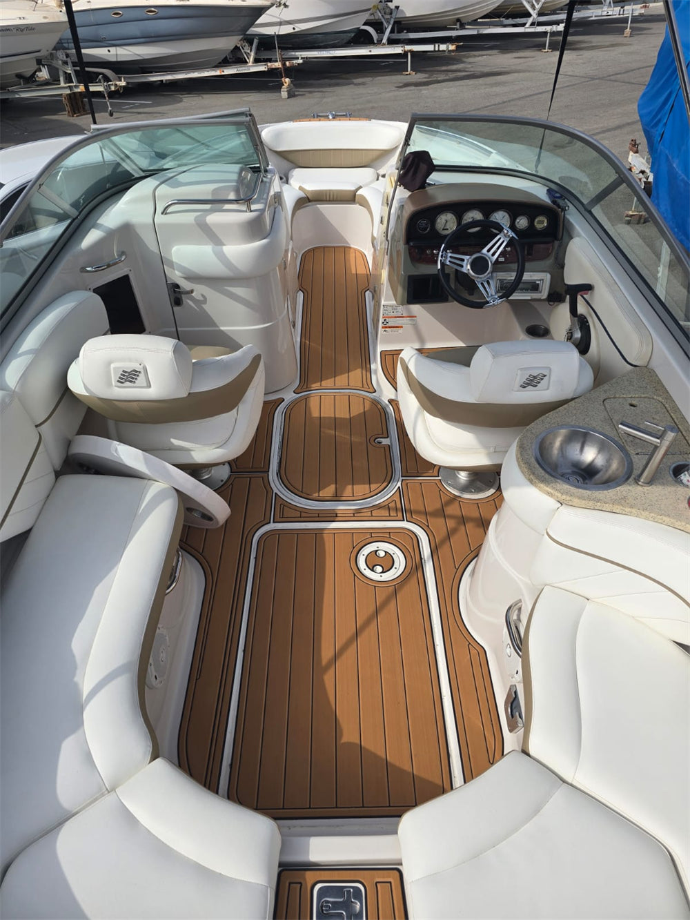 2011 Four Winns Horizon 240 Swim Platform Cockpit Boat EVA Foam Teak Floor Pad SeaDek MarineMat Gatorstep Style Self Adhesive