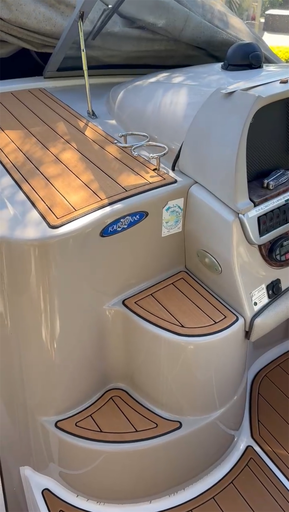 2008 Four Winns Vista 258 Swim Platform Cockpit Boat EVA Foam Faux Teak Deck Floor Mat SeaDek MarineMat Gatorstep Style Self Adhesive