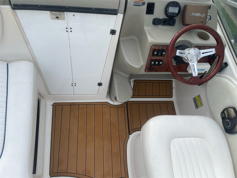 2002 Bayliner 2455 Swim Platform Cockpit Boat EVA Foam Faux Teak Deck Floor Pad Mat SeaDek MarineMat Gatorstep Style Self Adhesive