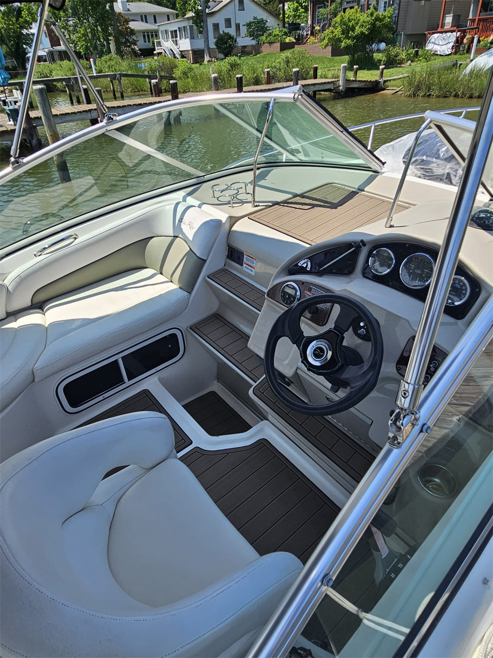 2007 Sea Ray 260 Sundancer Swim Platform Cockpit Bow Pad Boat EVA Foam Faux Teak Deck Floor Mat SeaDek MarineMat Gatorstep Style Self Adhesive