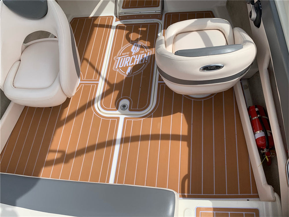 2008 Maxum 1900 SR3 Swim Platform Cockpit Boat EVA Faux Teak Floor Mat Seadek MarineMat Gatorstep Style Self Adhesive