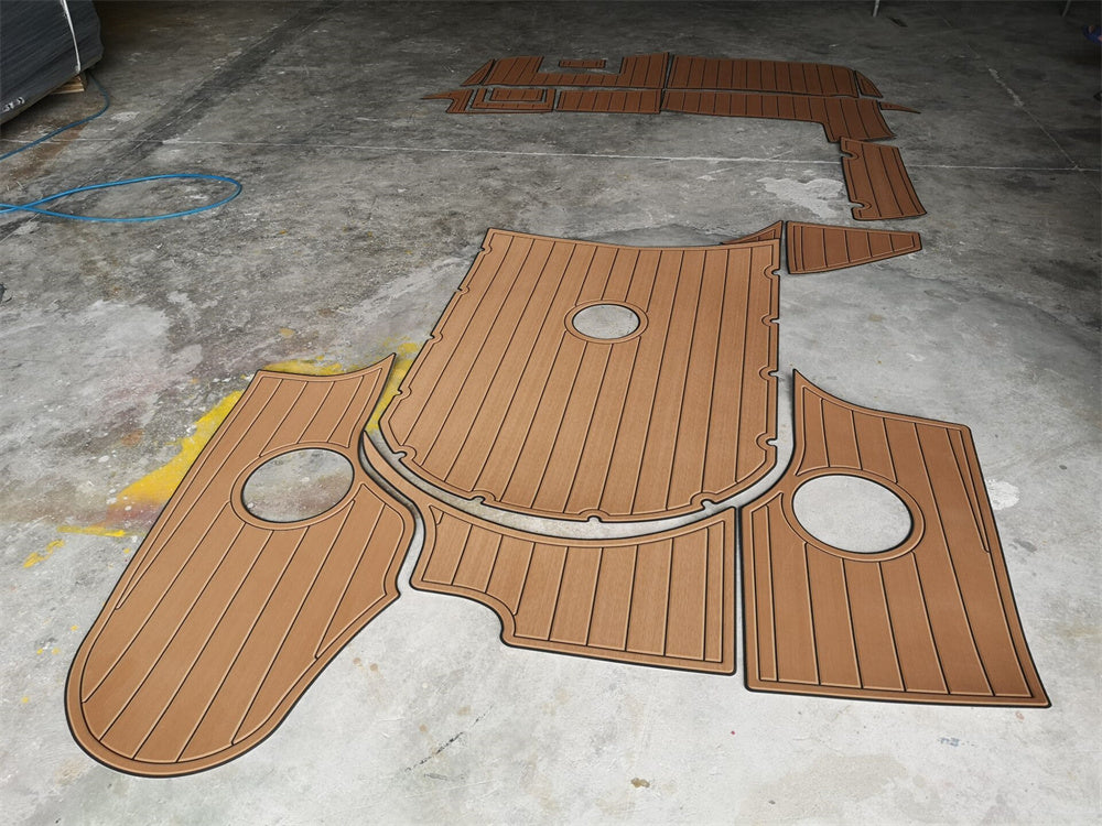2004 Rinker 232 Swim Platform Cockpit Pad Boat EVA Foam Faux Teak Deck Floor Mat SeaDek MarineMat Gatorstep Style Self Adhesive