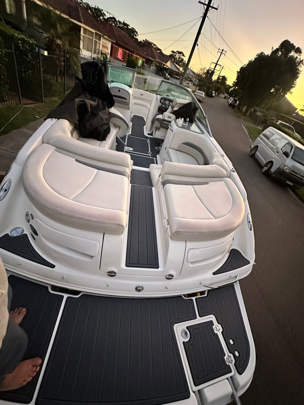 2007 Chaparral 246 SSI Swim Platform Cockpit Boat EVA Foam Teak Floor Pad Mat SeaDek MarineMat Gatorstep Style Self Adhesive