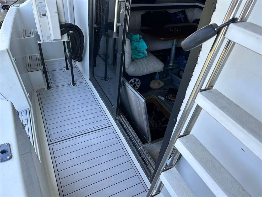 1992 Bluewater 48 Swim Platform Pad Boat EVA Foam Faux Teak Deck Flooring Mat Seadek MarineMat Gatorstep Style Self Adhesive