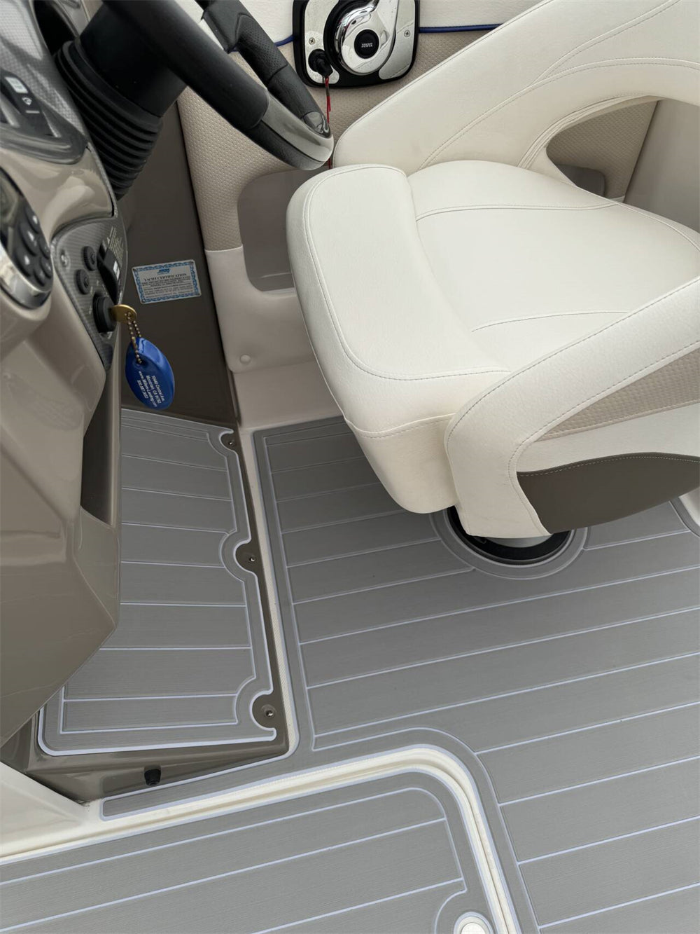 2008 Rinker Captiva 246 Cockpit Bow Pad Boat EVA Foam Faux Teak Deck Floor Mat SeaDek MarineMat Gatorstep Style Self Adhesive