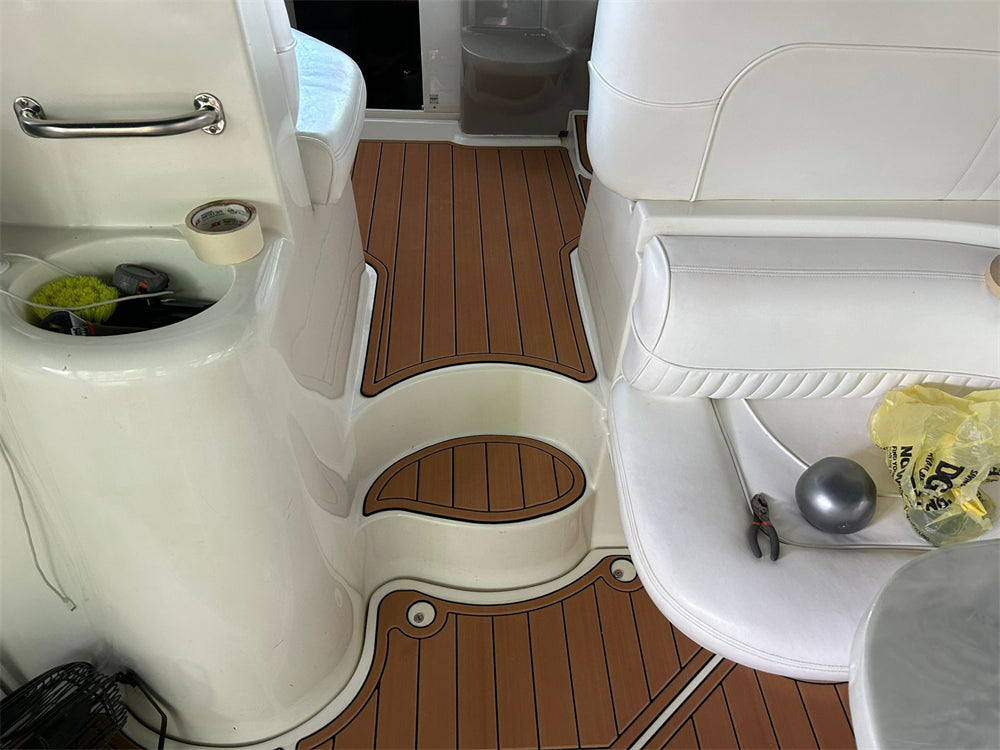 1998-2002 Cruisers Yachts 3870 Swim Platform Cockpit Pad Boat EVA Teak Floor Mat SeaDek MarineMat Gatorstep Style Self Adhesive