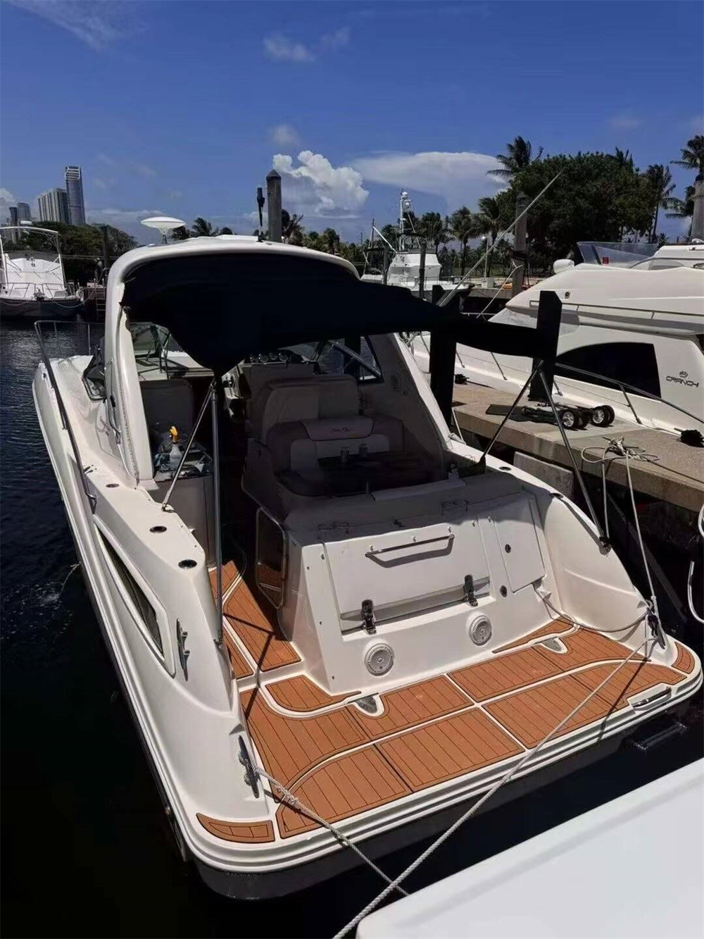 2011 Sea Ray Sundancer 350 Swim Platform Cockpit Mat Boat EVA Foam Teak Floor Pad SeaDek MarineMat Gatorstep Style Self Adhesive