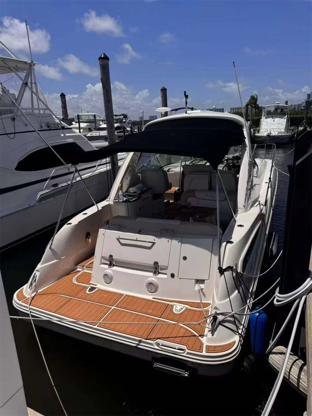 2011 Sea Ray Sundancer 350 Swim Platform Cockpit Mat Boat EVA Foam Teak Floor Pad SeaDek MarineMat Gatorstep Style Self Adhesive