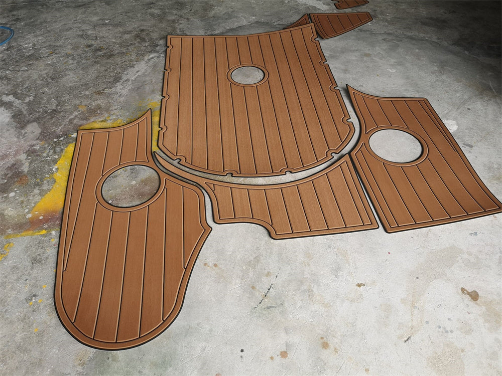 2004 Rinker 232 Swim Platform Cockpit Pad Boat EVA Foam Faux Teak Deck Floor Mat SeaDek MarineMat Gatorstep Style Self Adhesive
