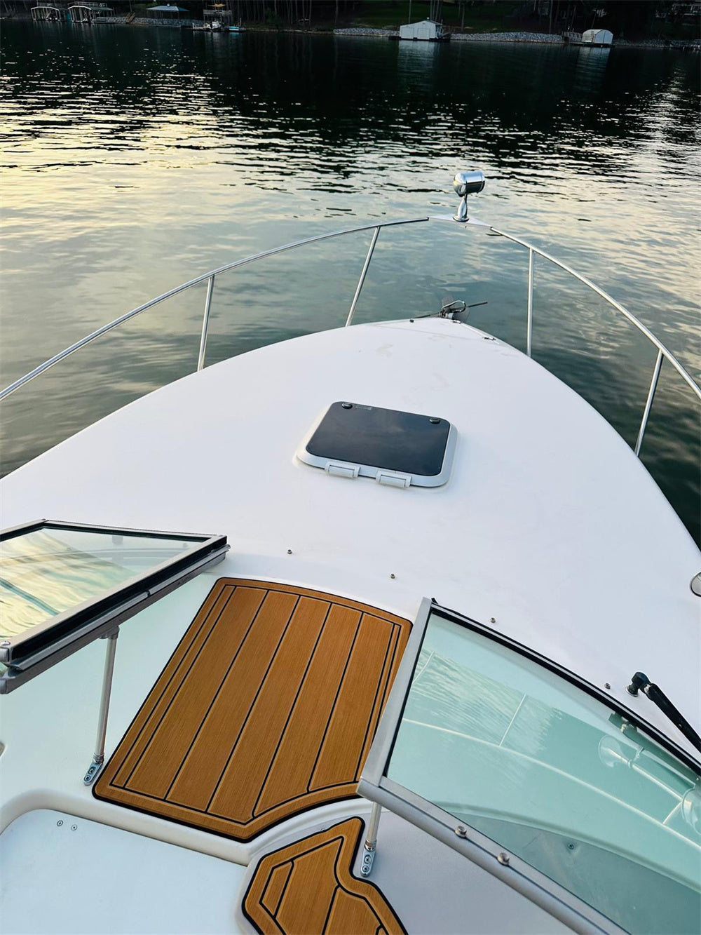 2005 Rinker Fiesta Vee 270 Swim Platform Cockpit Pad Boat EVA Foam Faux Teak Deck Floor Mat SeaDek Gatorstep Style Self Adhesive