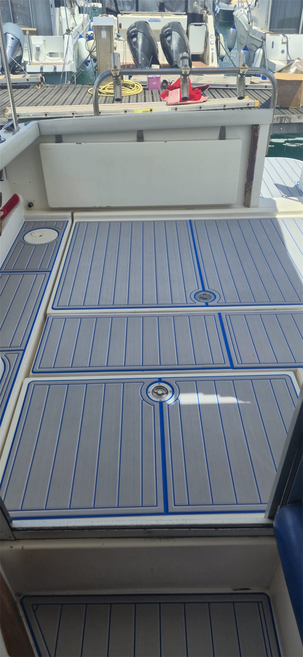 1998 Rio 800 Cabin Fish Swim Platform Cockpit Cabin Boat EVA Foam Faux Teak Deck Floor Mat Seadek MarineMat Gatorstep Style Self Adhesive