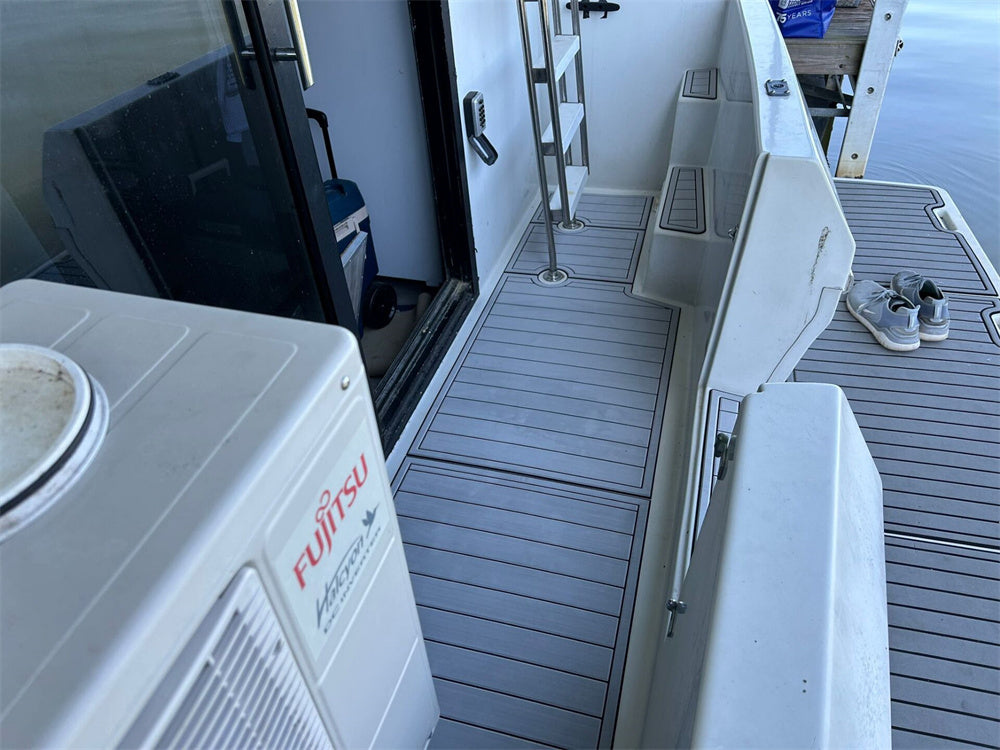 1992 Bluewater 48 Swim Platform Pad Boat EVA Foam Faux Teak Deck Flooring Mat Seadek MarineMat Gatorstep Style Self Adhesive