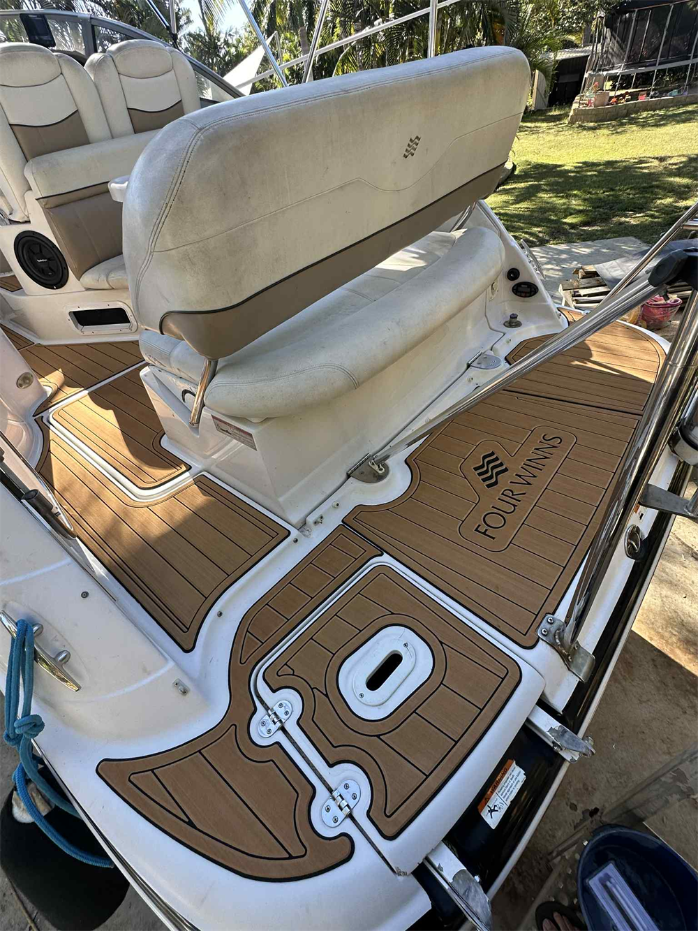 2008 Four Winns Vista 258 Swim Platform Cockpit Boat EVA Foam Faux Teak Deck Floor Mat SeaDek MarineMat Gatorstep Style Self Adhesive