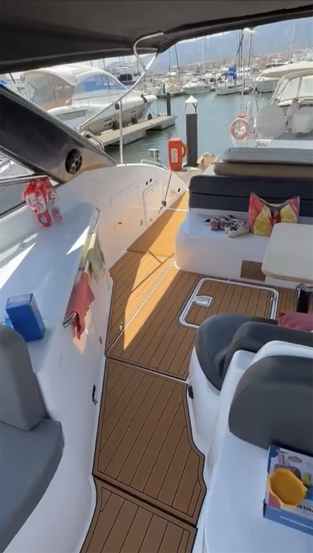 1996 Sunseeker Camargue 51 Cockpit Boat EVA Foam Faux Teak Deck Floor Mat Seadek MarineMat Gatorstep Style Self Adhesive