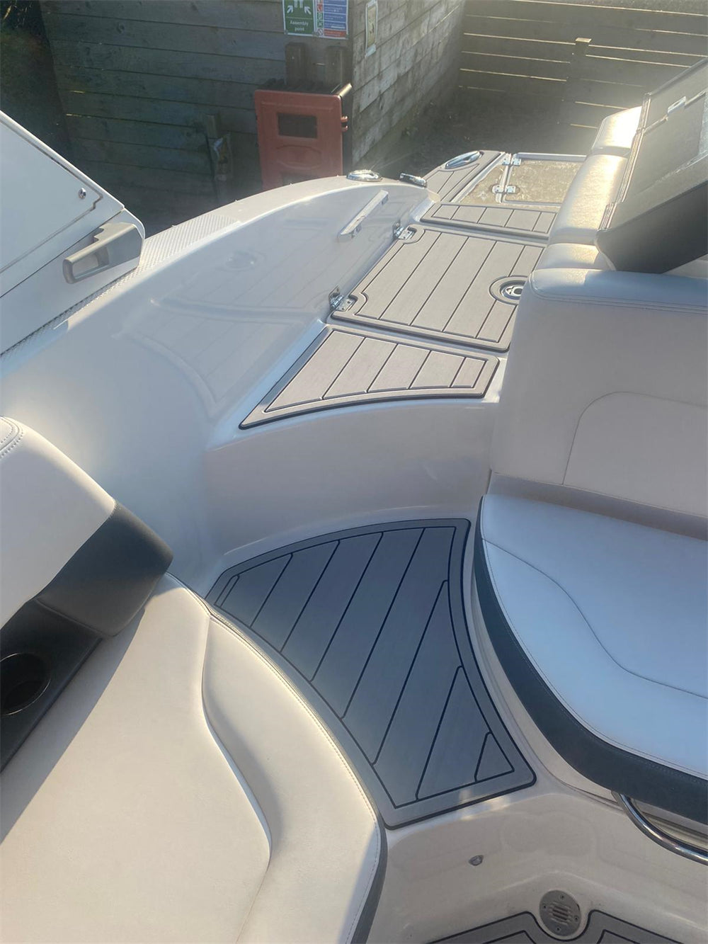 2019 Chaparral 237 SSX Swim Platform Cockpit Boat EVA Foam Faux Teak Floor Pad Seadek MarineMat Gatorstep Style Self Adhesive