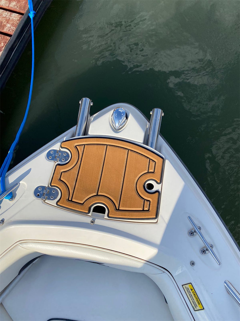 2008 Monterey 194 FS Swim Platform Cockpit Pad Boat EVA Foam Faux Teak Deck Floor Mat SeaDek MarineMat Gatorstep Style Adhesive