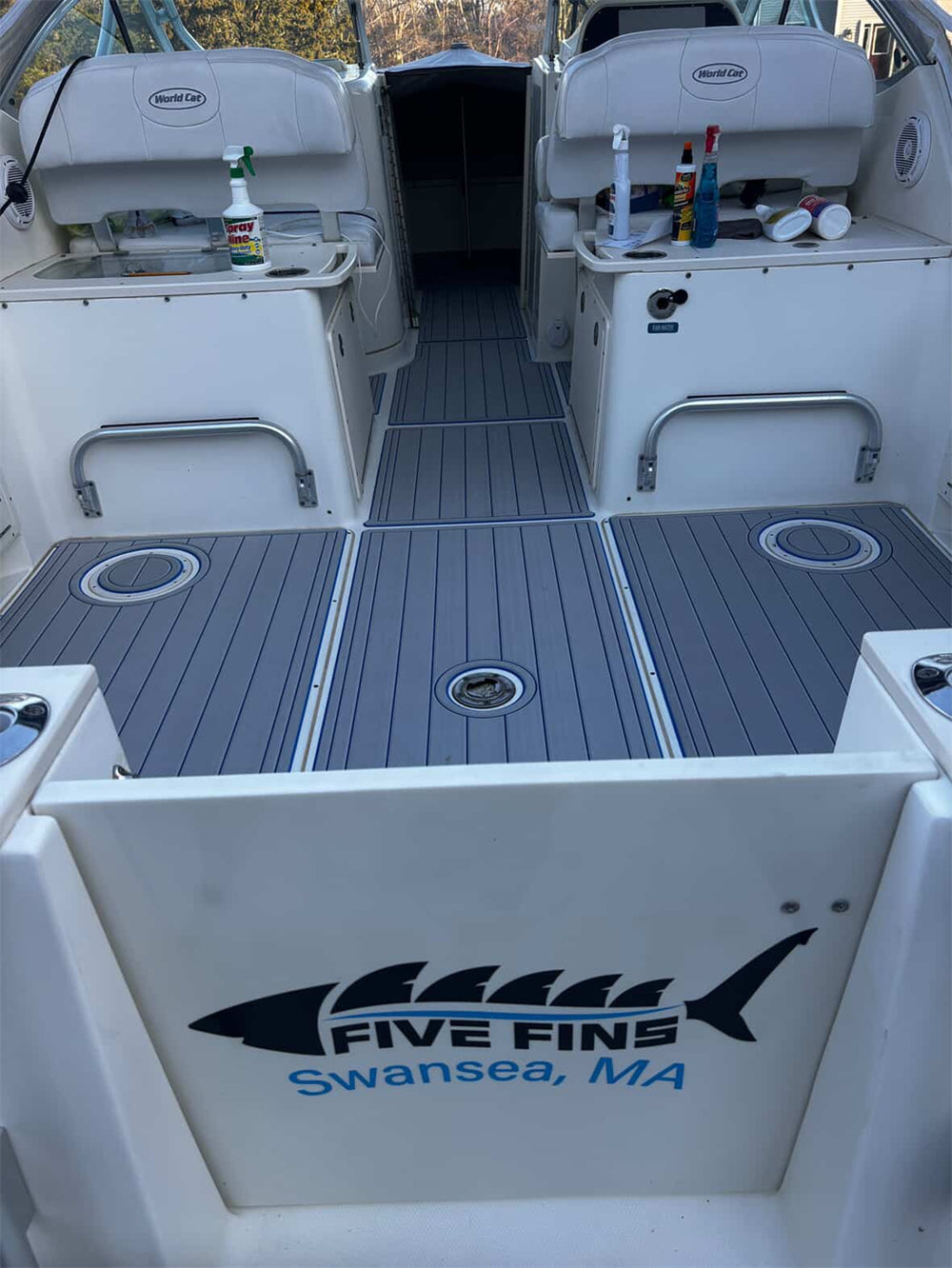 2008 World Cat 290 DC Cockpit Mat Boat EVA Teak Deck Floor Pad SeaDek MarineMat Style Self Adhesive SeaDek MarineMat Gatorstep Style Self Adhesive