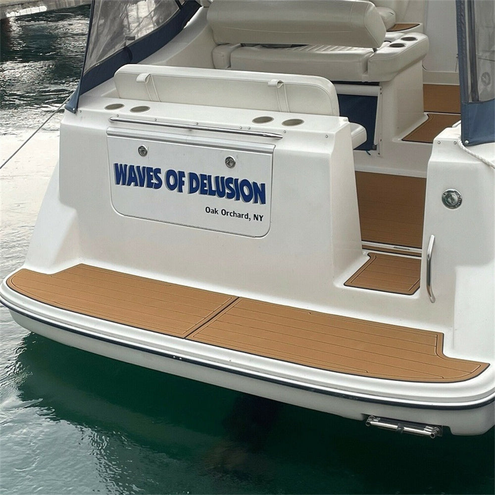 2000 Bayliner 2855 Swim Platform Cockpit Boat EVA Foam Teak Deck Floor Pad Mat SeaDek MarineMat Gatorstep Style Self Adhesive