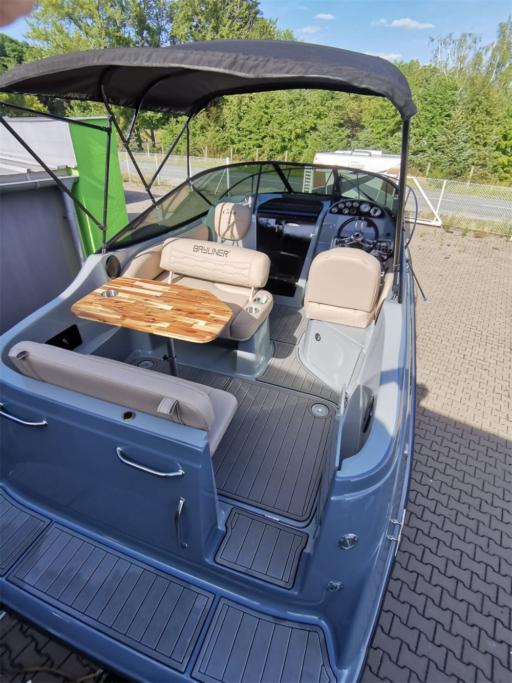 2002 Bayliner 2455 Swim Platform Cockpit Boat EVA Foam Faux Teak Deck Floor Pad Mat SeaDek MarineMat Gatorstep Style Self Adhesive