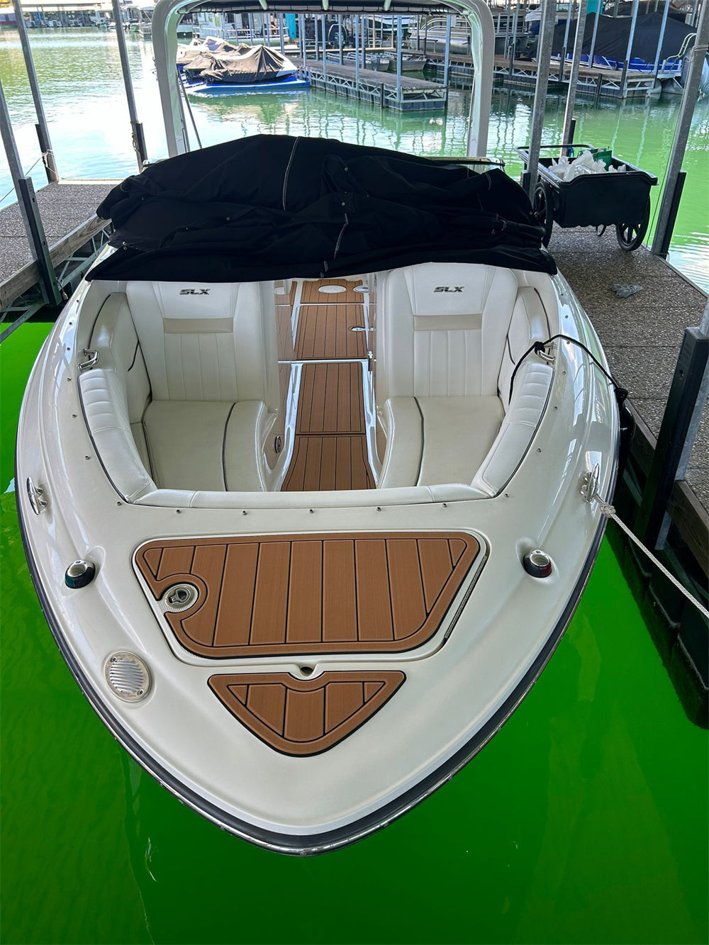 2008 Sea Ray SLX 250 Swim Platform Cockpit Bow Boat EVA Foam Teak Deck Floor Mat SeaDek MarineMat Gatorstep Style Self Adhesive
