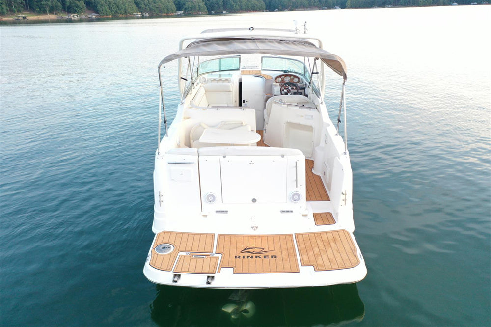 2005 Rinker Fiesta Vee 270 Swim Platform Cockpit Pad Boat EVA Foam Faux Teak Deck Floor Mat SeaDek Gatorstep Style Self Adhesive