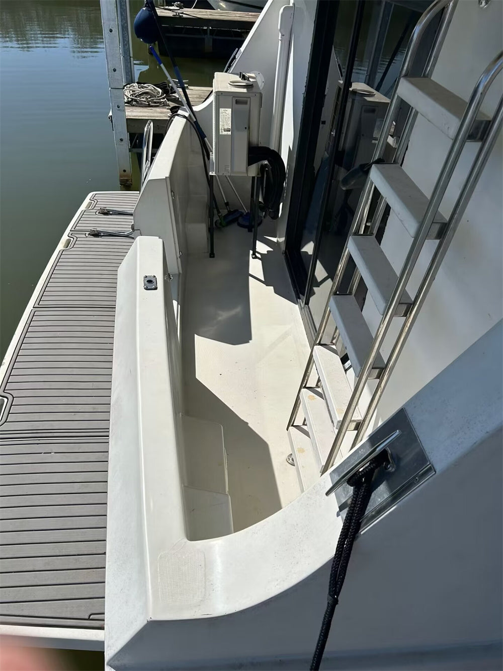 1992 Bluewater 48 Swim Platform Pad Boat EVA Foam Faux Teak Deck Flooring Mat Seadek MarineMat Gatorstep Style Self Adhesive