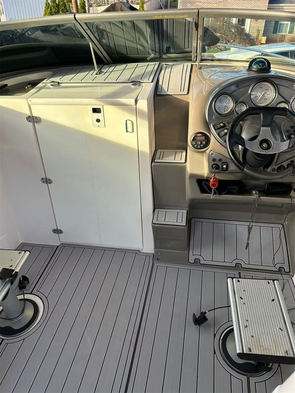 2009 Rinker Cuddy Captiva 246CC Swim Platform Cockpit Bow Pad Boat EVA Foam Faux Teak Floor Mat SeaDek Marine Mat Gatorstep