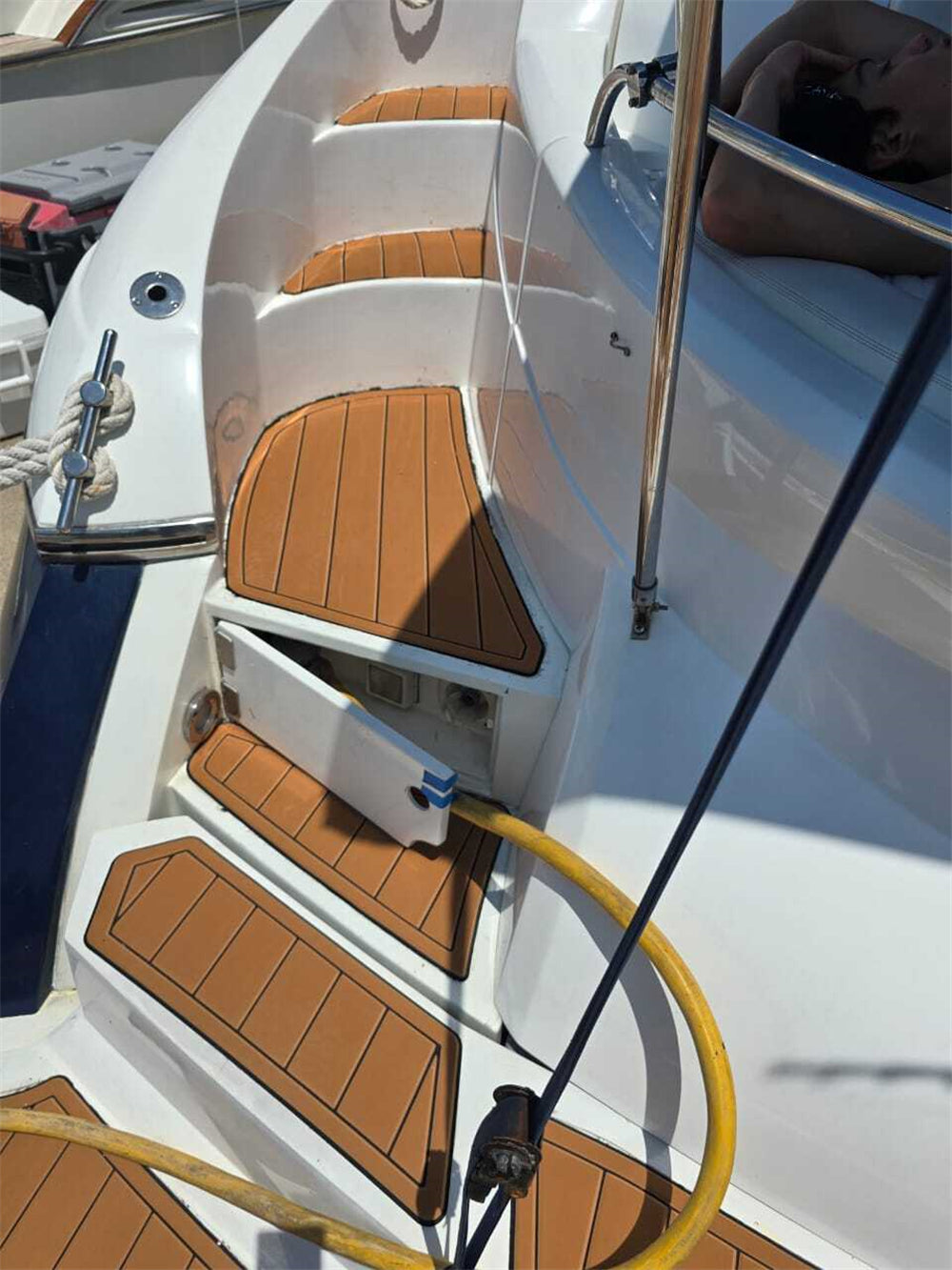 2003 Sunseeker Portofino 46 Swim Platform Cockpit Pad Boat EVA Foam Teak Deck Flooring Mat SeaDek MarineMat Gatorstep Style