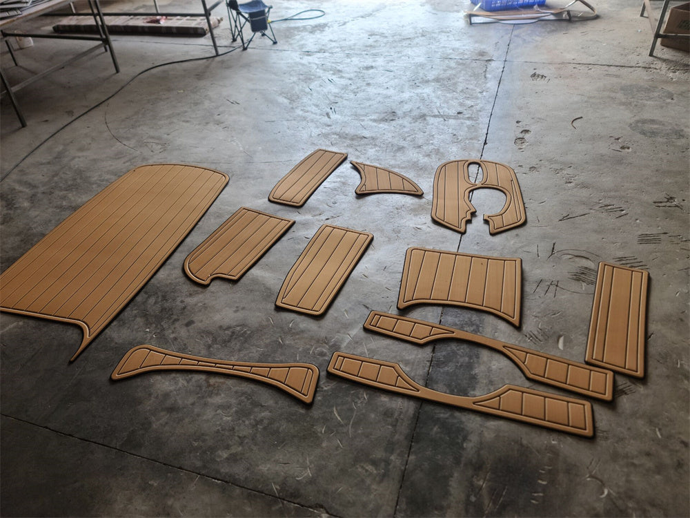 2000-2006 Bayliner 2855 Upper Deck Pads Boat EVA Foam Faux Teak Deck Floor Mat SeaDek MarineMat Gatorstep Style Self Adhesive