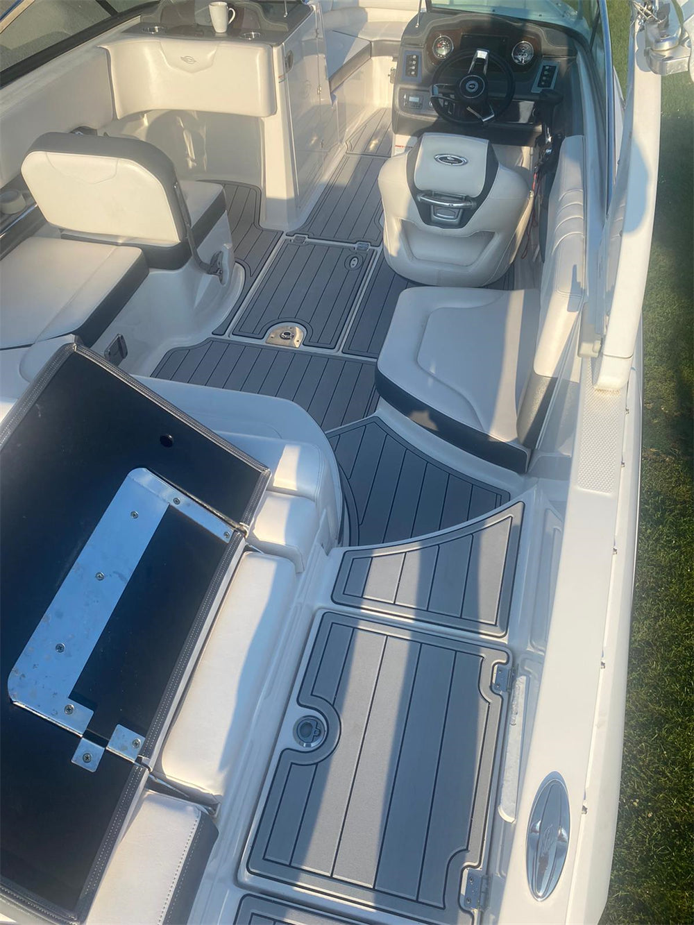 2019 Chaparral 237 SSX Swim Platform Cockpit Boat EVA Foam Faux Teak Floor Pad Seadek MarineMat Gatorstep Style Self Adhesive
