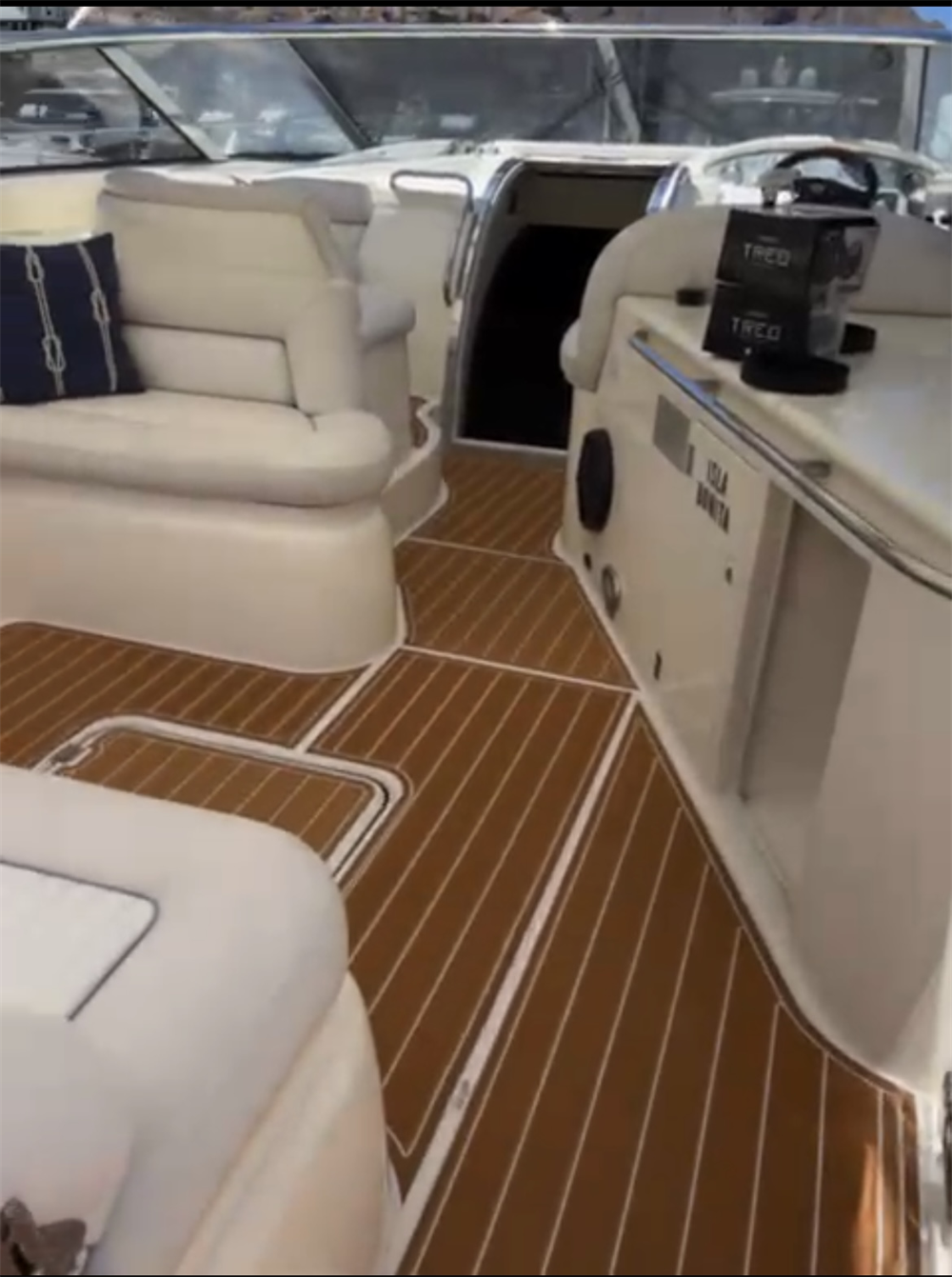 1996 Sunseeker Camargue 51 Cockpit Boat EVA Foam Faux Teak Deck Floor Mat Seadek MarineMat Gatorstep Style Self Adhesive