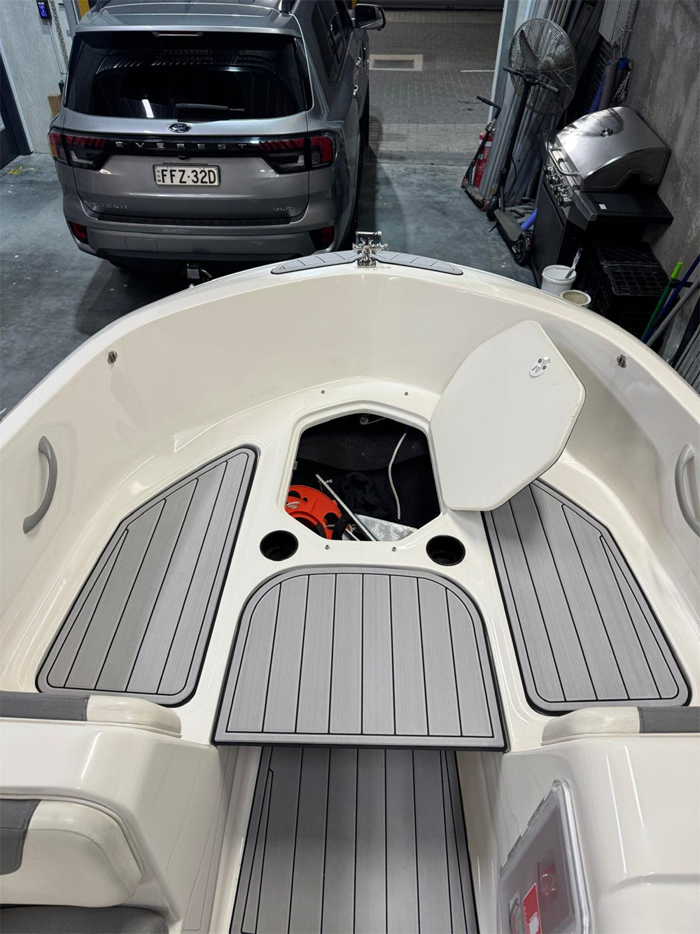2016 Bayliner Element XL Swim Platform Cockpit Boat Pad EVA Foam Faux Teak Deck Floor Mat SeaDek MarineMat Gatorstep Style Self Adhesive