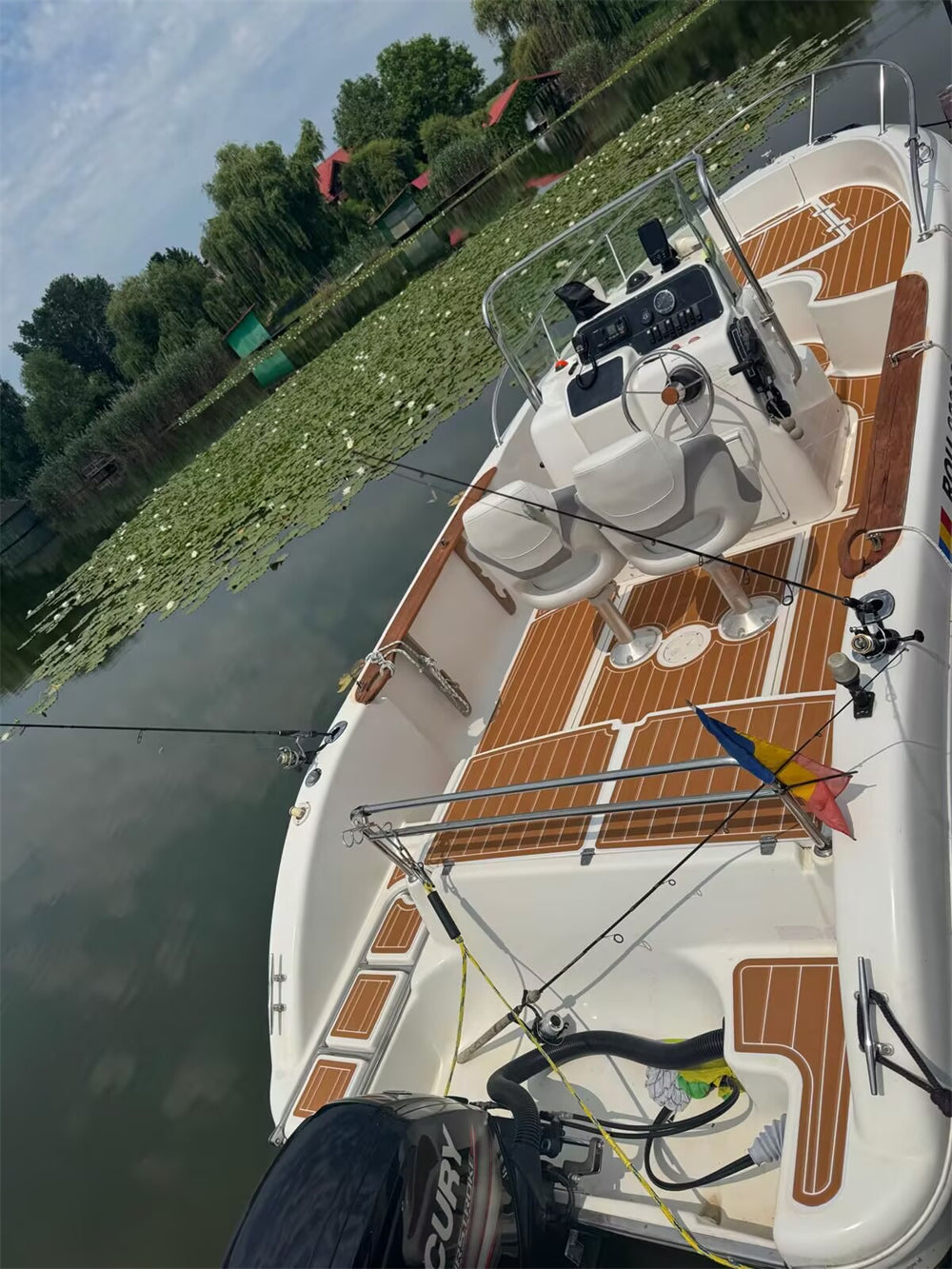 2001 Sessa Key Largo 21 Swim Platform Cockpit Boat EVA Foam Faux Teak Deck Floor Mat Seadek MarineMat Style Self Adhesive