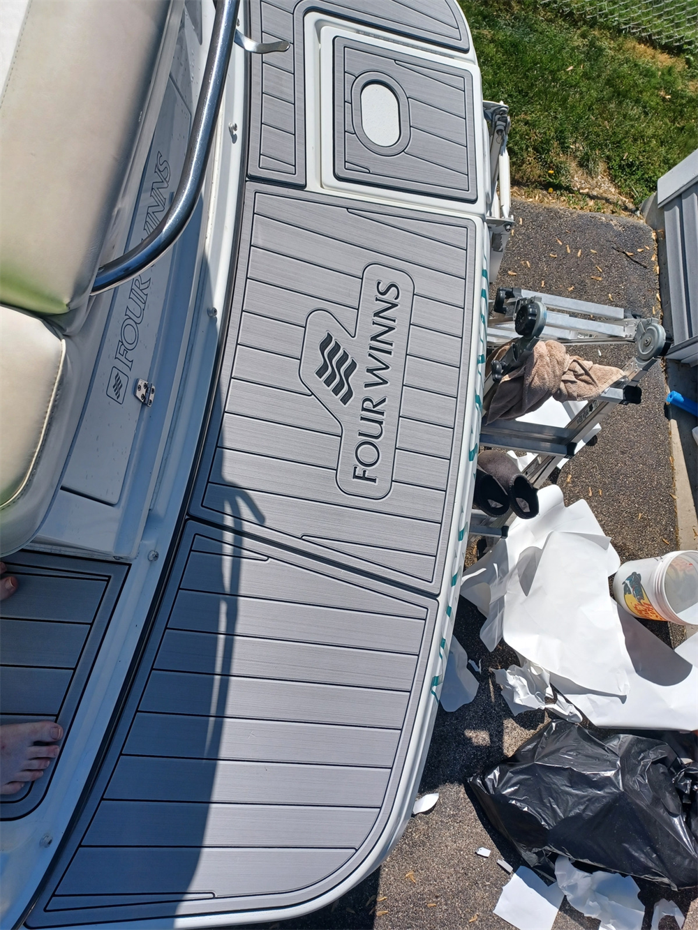 2004 Four Winns 248 Vista Swim Platform Cockpit Bow Pad Boat EVA Foam Faux Teak Deck Floor Mat SeaDek MarineMat Style Self Adhesive